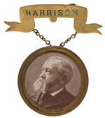 "HARRISON" UNLISTED LARGE BADGE WITH PAPER PHOTO.