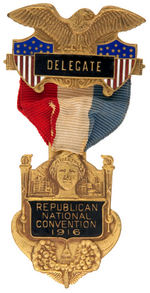 "DELEGATE" BADGE TO "REPUBLICAN NATIONAL CONVENTION 1916."