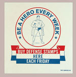 SUPERMAN SCHOOLS AT WAR DEFENSE STAMP SIGN.