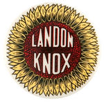 "LANDON/KNOX" COLORFUL SUNFLOWER NAME BUTTON.