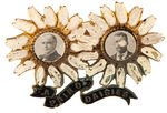 "A PAIR OF DAISIES" RARE 1900 McKINLEY AND ROOSEVELT JUGATE PIN.