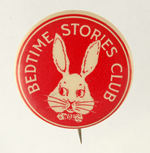 PETER RABBIT "BEDTIME STORIES CLUB" MEMBER BUTTON.