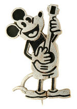 FIVE-FINGER MICKEY PLAYS MANDOLIN EARLY 1930s RARE PIN.