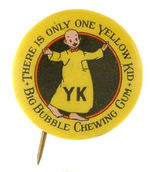 YELLOW KID GUM PROMOTION BUTTON.