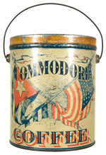 “COMMODORE COFFEE” TIN WITH SPANISH AMERICAN WAR HEROES.