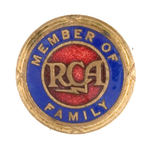 "MEMBER OF RCA FAMILY" ENAMEL PIN.