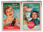 "DRINK COCA-COLA SIGN OF GOOD TASTE" BOXED CARD DECK PAIR.