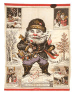 "SANTA CLAUS" EARLY 1900s FABRIC WALL HANGING.