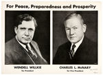 WENDELL WILLKIE “FOR PEACE, PREPAREDNESS AND PROSPERITY” 1940 POSTER PAIR.