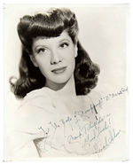 "TO THE BOYS OF COMPANY B 301ST CAMP PHILLIPS GOOD LUCK! DINAH SHORE" WWII AUTOGRAPHED PHOTO.