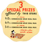 "CONGOLEUM GOLD SEAL RUG" STORE SIGN FEATURING MINNIE MOUSE.