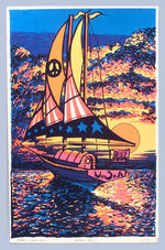 "PEACEFUL SAIL" 1971 DAY-GLO POSTER.