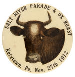 POST 1912 ELECTION "SALT RIVER PARADE & OX ROAST" BUTTON.