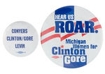 CLINTON PAIR OF MICHIGAN BUTTONS.