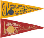 "NEW YORK WORLD'S FAIR" 1939-1940 PENNANT LOT.