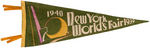 "NEW YORK WORLD'S FAIR" 1939-1940 PENNANT LOT.