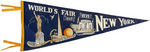 "NEW YORK WORLD'S FAIR" 1939-1940 PENNANT LOT.