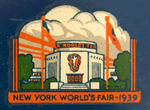 "NEW YORK WORLD'S FAIR 1939 HOME BUDGET" PAINTED TIN BANK.