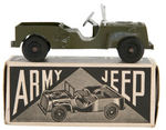 TOOTSIETOY BOXED "ARMY JEEP" & CARDED "DEAN VAN LINES" MOVING TRUCK.