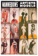 "MANNEQUINS - ARTISTS MODELS" PIN-UP EXHIBIT CARD VENDING MACHINE DISPLAY SHEET.