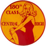 BUTTON PAIR FROM CENTRAL HIGH INCLUDING GRADUATION BUTTON.