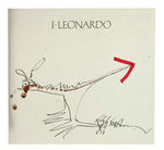 "RALPH STEADMAN I - LEONARDO" BOOK SIGNED AND WITH ORIGINAL ILLUSTRATION.