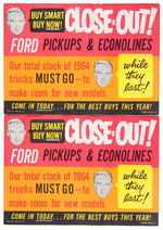 "FORD" TEN PIECE NEW/USED CAR SALES DEALER PROMO LOT.