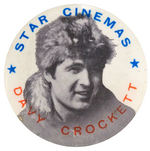 "STAR CINEMAS DAVY CROCKETT" SCARCE ENGLISH 1950s BUTTON.
