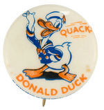 RARE ENGLISH 1930s BUTTON INSCRIBED “QUACK!/DONALD DUCK.”