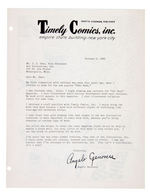 "TIMELY COMICS" CARTOONIST ENDORSEMENT LETTER FOR "ART INSTRUCTION, INC. AND ENVELOPE"