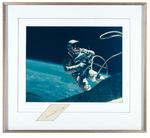 GEMINI 4 ASTRONAUT JAMES McDIVITT SIGNED ED WHITE SPACE WALK PHOTO DISPLAY.