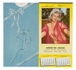 "SUPERIOR PIN-UP ART CALENDAR" SALESMAN SAMPLE PAIR WITH JAYNE MANSFIELD AND JUNE WILKENSON.