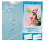 "SUPERIOR PIN-UP ART CALENDAR" SALESMAN SAMPLE PAIR WITH JAYNE MANSFIELD AND JUNE WILKENSON.