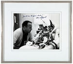 GEMINI 7 ASTRONAUTS ALAN SHEPARD & FRANK BORMAN SIGNED PHOTO DISPLAY.