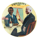 OBAMA/TED KENNEDY "EQUALITY 2008" CAMPAIGN (NOT INAUGURAL) BUTTON.