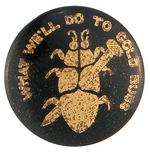 BRYAN 1896 LAPEL STUD SHOWING GOLD BUG IMPALED BY A SPIKE.