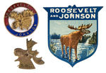 ROOSEVELT AND JOHNSON TRIO OF SCARCE 1912 ITEMS.