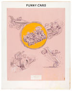 BUSTER BROWN "FUNNY CARS" PREMIUM PROTOTYPE ORIGINAL ART.