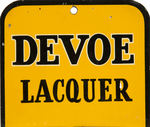 "DEVOE LACQUER" PAINT STORE SIGN WITH MULTIPLE REMOVABLE SAMPLE COLORS.
