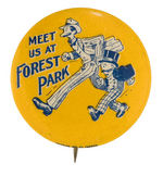 MUTT AND JEFF PROMOTE EARLY CHICAGO AMUSEMENT PARK BUTTON.