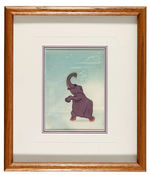 "FANTASIA - DANCE OF THE HOURS" FRAMED COURVOISIER ANIMATION CEL SET-UP FEATURING ELEPHANT.