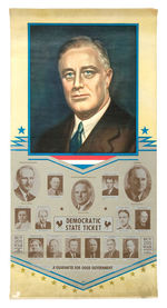 FDR INDIANA "DEMOCRATIC STATE TICKET" 1944 POSTER.