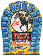 “TWENTY GRAND/PERFECT/PRESTO” RAZOR BLADES DIE-CUT DISPLAY TRIO.