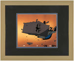 "BATMAN: THE ANIMATED SERIES" FRAMED ANIMATION CEL & BACKGROUND DISPLAY.