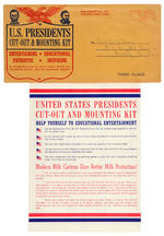 "U.S. PRESIDENTS CUT-OUT & MOUNTING KIT" DAIRY PREMIUM SET.