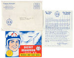 "CAPTAIN MIDNIGHT SECRET SQUADRON 1955-56" OVALTINE PREMIUM CLUB KIT WITH BADGE/DECODER & MAILER.