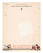 MICKEY MOUSE AND DONALD DUCK VINTAGE "RKO RADIO PICTURES" LETTERHEAD.