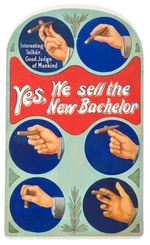 "YES, WE SELL THE NEW BACHELOR" CIGAR STORE SIGN ORIGINAL ART.