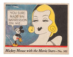 “MICKEY MOUSE WITH THE MOVIE STARS” GUM CARD #102.