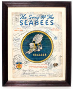 "THE SONG OF THE SEABEES" SERVICEMEN MULTI-SIGNED SHEET MUSIC.